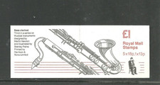 GB £1 Royal Mail Booklet Musical Instruments BASS CLARINET FH7  MINT