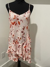 Floral Print Mini Dress Ruffle Hem Sleeveless Casual Summer