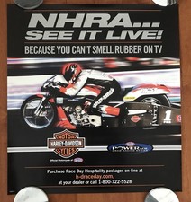 Affiche moto Drag Racing 2006, H-D, V & H, Powerade NHRA « VOIR EN DIRECT »