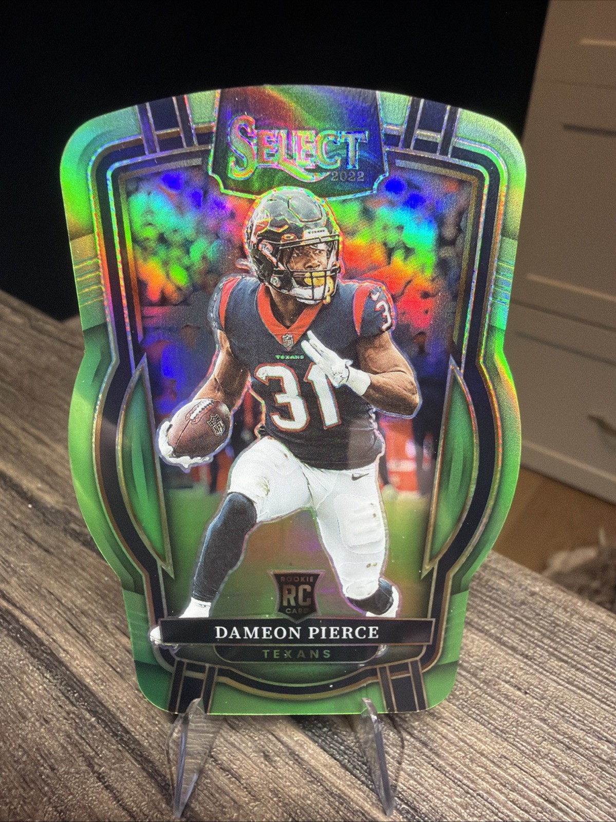 2022 Panini Select - Club Level Dameon Pierce #261 Neon Green Prizm Die-Cut /299