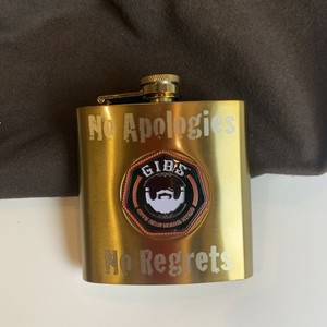 6 Oz Stainless Steel Flask No Apologies No Regrets GIBS Guys Into Beard Stuff