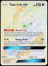 Tapu Lele GX 155/145 Rare Rainbow Guardians Rising Pokemon Near Mint