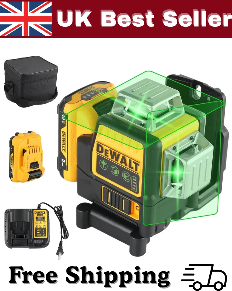 DeWalt DW089LG 12V Green Line 3 x 360 Laser Level Laser Tool battery + charger