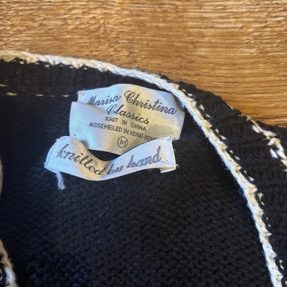 Cárdigan Vintage Feo Navidad Halloween Talla Mediana Tejido Marisa Christina Foto 2 de 4