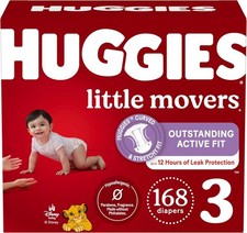 Huggies Little Movers Size 3 Diapers-168 COUNT 0.27 per diaper