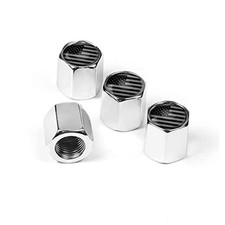American Flag Tire Valve Stem Caps - 4Pack Anti-Rust Airtight Silver/Gray