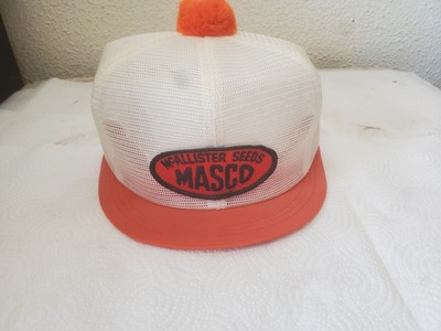 Vintage Lady's Mesh Hat McAllister Seed MASCO  Tassel Orange & White Farm Corn 