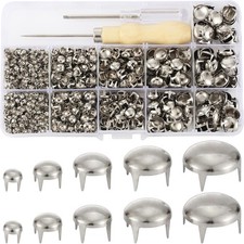 1220 Pcs Assorted Sizes Studs for Clothing Leather Rivets Round Dome Studs an...