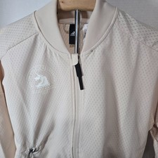 Adidas Women's Boston Marathon 2017 Track Jacket Linen Off White Size Small