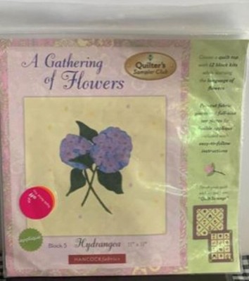 Hancock Fabrics a Gathering of Flowers Kit Block 5 Hydrangea Pre-Cut Quilt Sampl