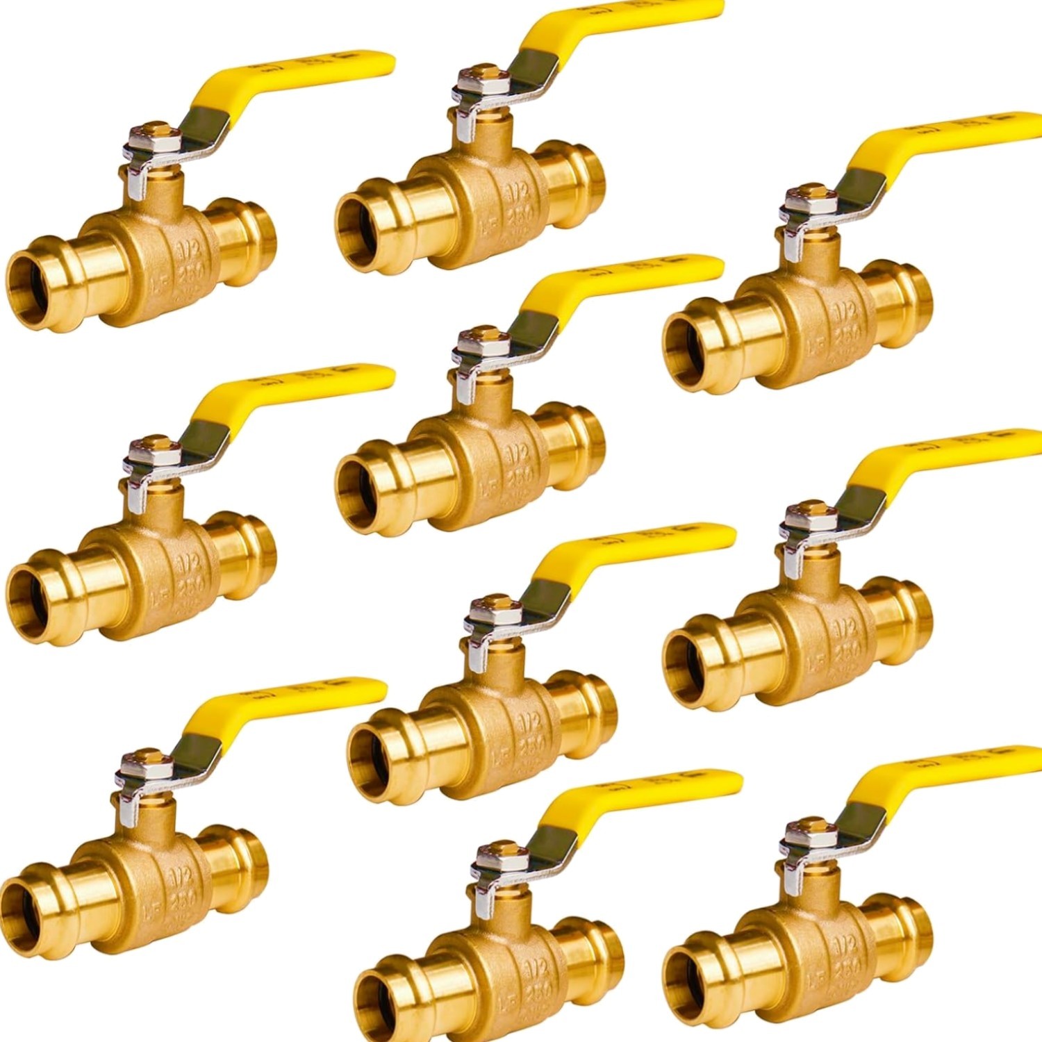 10 Pack 1/2" Pro press Ball Valve Press Ball Valve Fittings to Press into 1/2...