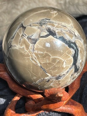 Vulkanachat Kugel ca. 60 65 mm UV aktiv poliert Edelstein Mineralien Deko Sphere