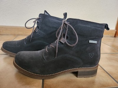 Tamaris Boots Schnürstiefel Grau * Sympatex * Leder Fell * Größe 40