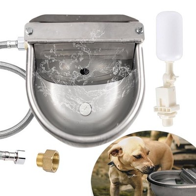 Automatic Dog Water Dispenser Large Size Dog Water Bowl Trough  Stainless-Stee... | eBay