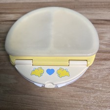 Vintage 1990 Fisher Price Baby Feeding Dish with Lid - Yellow/White, Microwaveab