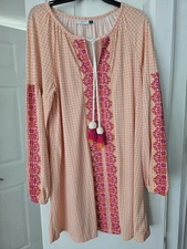 Cabana Life Dress Beach Coverup Womens Size Large Coral Pink Resort Style