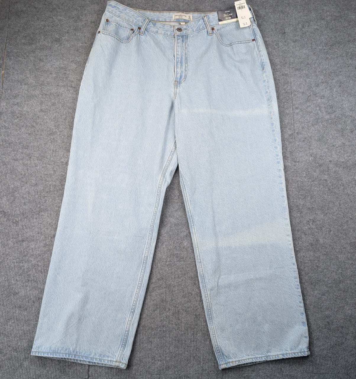 Abercrombie & Fitch The Loose Jeans Women 33 16R High Rise Curve Love Light Wash