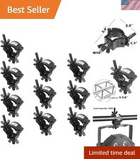 Quick Lock Black Truss Clamps - 10 Pack, Secure 165 lbs - Ideal for Stage Setups