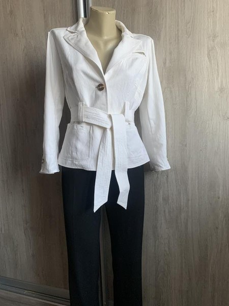 Women Diane Von Furstenberg Jacket White Linen S