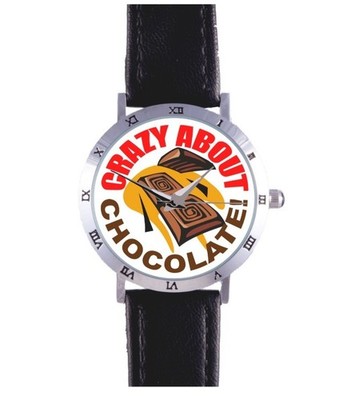 CRAZY ABOUT CHOCOLATE WATCH: DARK,MILK,WHITE,COCOA, CANDY BAR, RARE COLLECTIBLE!