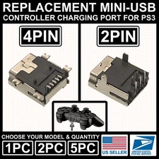 Mini USB Port for PlayStation 3 PS3 Controller Charger Charging Connector Jack