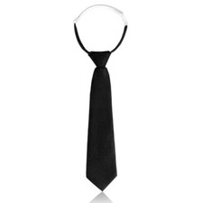Skinny Black Tie, Adjustable Necktie for Girls/Boys, Pre Tied Neck Ties for