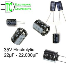 Image of 35V Electrolytic Radial Capacitors Polarized 105°C 22µF to 22000µF