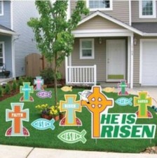 Easter Yard Decorations - Religious - Stand Up Set 13 Pieces - FREE SHIPPING