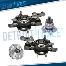 Front Steering Knuckles Rear Wheel Hub and Bearings for 2006-2011 Hyundai Accent