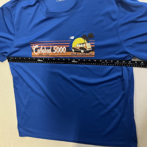 New Balance Carlsbad 5000 Shirt Men’s Size 2XL Blue Performance Short Sleeve Tee - Picture 4 of 11