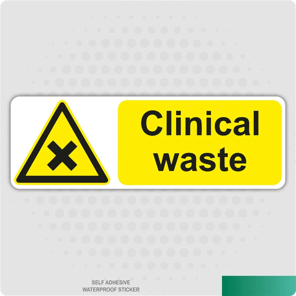 STICKERSHOP103 Clinical Waste Self Adhesive Stickers Health & Safety Signs Business