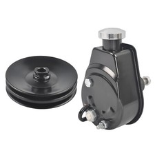 For Bbc Sbc Chevy Black Saginaw Style Power Steering Pump Double Groove Pulley