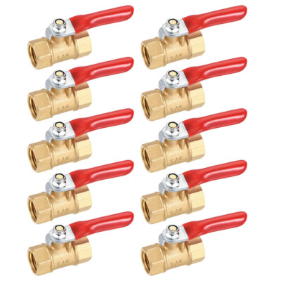 10 Pack 1/4'' Female Female NPT Brass Ball Valve Moisture Air Tank Drain shut Off