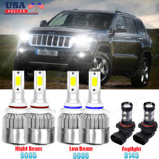 For Jeep Grand Cherokee 1999-2004 6x Led Headlight Bulbs Hilow Beam Fog Lights