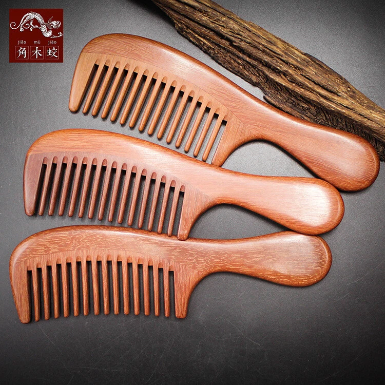 Red Sandal Wood Hair comb Wide Toothed Comb Hair Care Hairbrush Massage brush - Image 3 of 4
