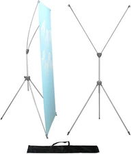 YDisplay X Banner Stand Adjustable Fit Banner Size from 23"X63" to 32"X78" Po