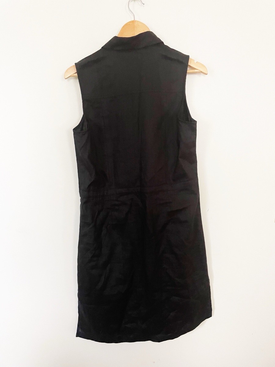 express linen dress Linen-blend Square Neck Tie Strap Mini Shift Dress