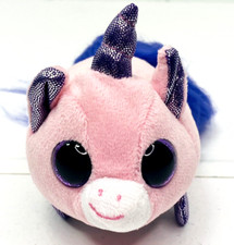Fuzzee Tails Pink Purple Unicorn Abra 6" Plush Glitter Eyes