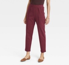 A New Day High-Rise Tapered Ankle Knit Pants size XS - Burgundy - NEW