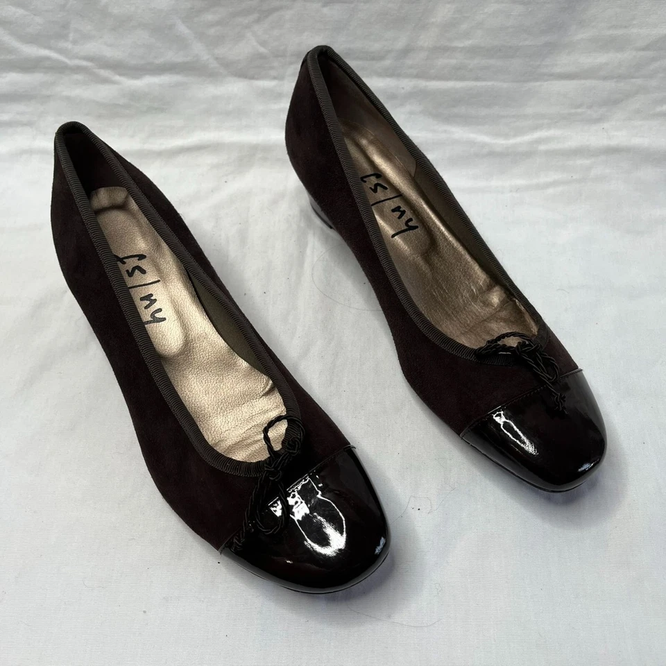 Zapatos de cuña Fs/Ny para mujer marrón gamuza puntera talla 9,5 hechos en España Foto 2 de 4