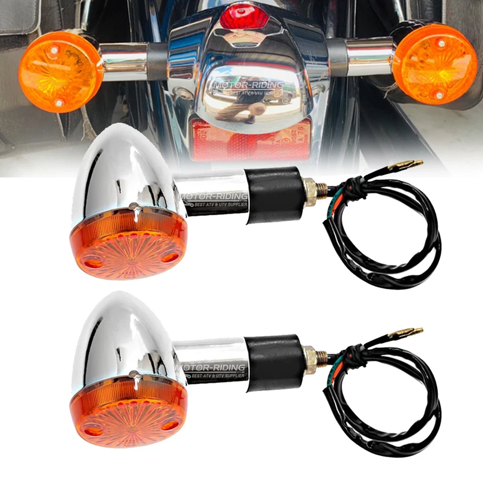 2 luces de señal de giro de bala ámbar para Honda Shadow Sabre Ace VT VF 700 750 1100 Foto 3 de 4