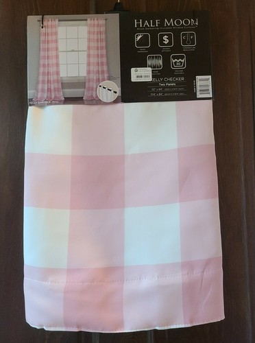 HALF MOON KELLY CHECKER PINK/WEISS ZWEI PANEELE RAUMVERDUNKELUNG 52 X 84 - Bild 2 von 2