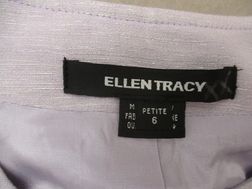 ELLEN TRACY Size 6P Womens Purple Cotton Blend Lined One Button Crop Blazer 602 - Picture 7 of 9