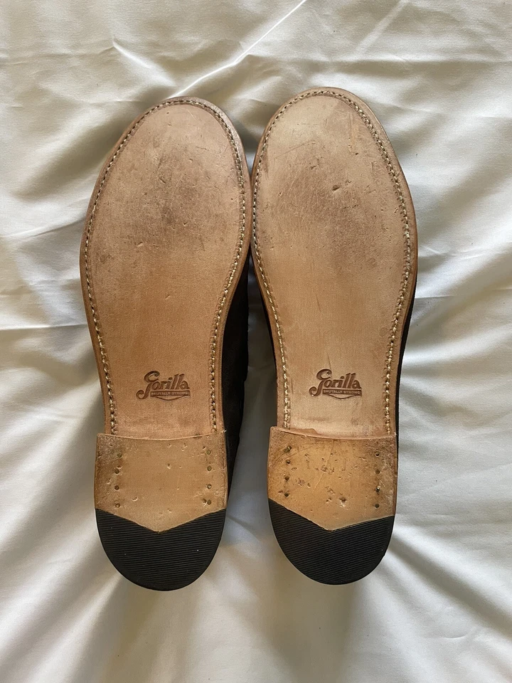 Zapatos mocasín Gorilla brutalmente fuertes de gamuza negra con cordones talla 10,5 M Foto 4 de 4