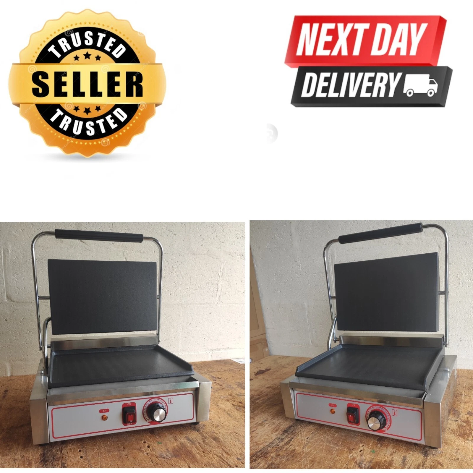 HOT SALE ! Commercial Single Large Panini, Toastie, Contact Grill machine
Opens in a new window or t
