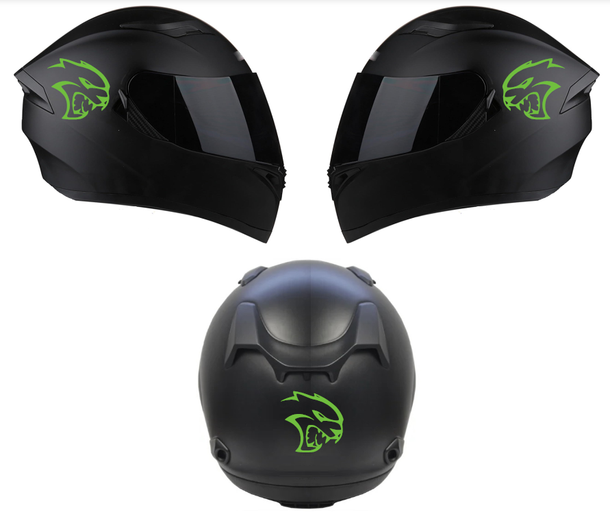 Hellcat Motorcycle Helmet 3 Vinyl decals kit. Sticker. Honda