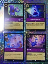 Lorcana Regular: 65/204 The Sorcerer's Hat; 62/204 Befuddle; 51/204 Merlin Goat