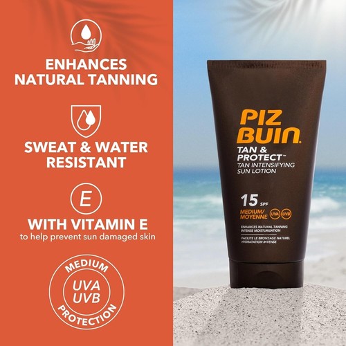 Piz Buin Tan and Protect Lozione Intensificante Abbronzante SPF 15 150 ml UK - Foto 2 di 7