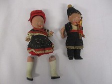 PAIR OF ANTIQUE BISQUE DOLLS ~ 5" ~ NEED TLC