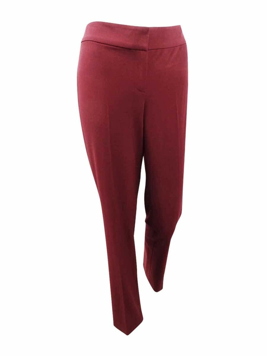 Nine West Womens Plus Sz Wide Calf Low Rise Ankle Pants Red TINI